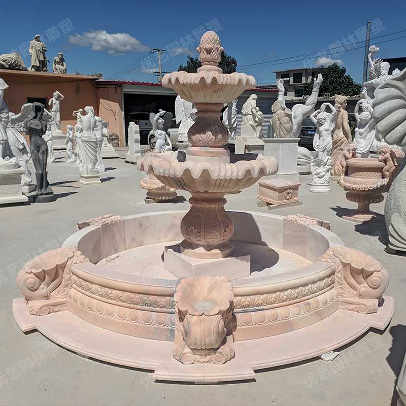 石雕噴泉，雙層景觀噴泉