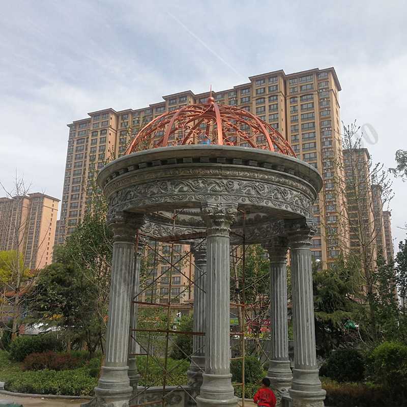 歐式景觀亭子，小區(qū)石雕涼亭，大理石石材亭子