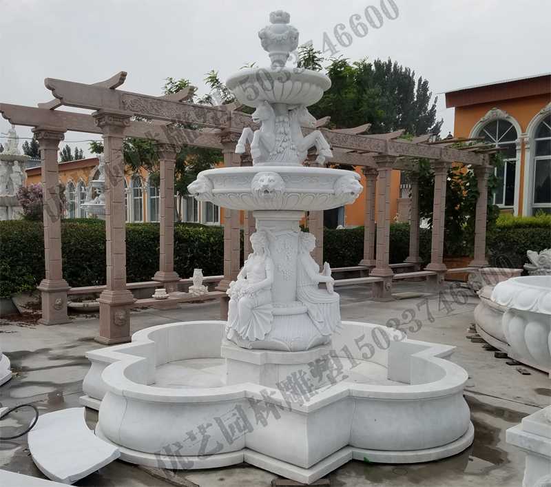 大理石噴泉，歐式人物動(dòng)物噴泉，室外景觀噴泉定制