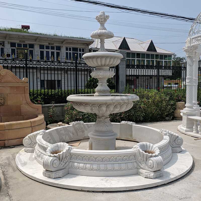 景觀噴泉定制，園林石雕噴泉，大理石噴泉