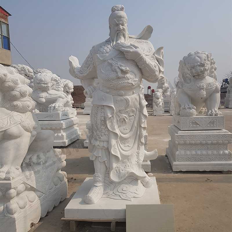漢白玉關(guān)公像，大理石關(guān)公像，石雕關(guān)公雕像，石材關(guān)公像