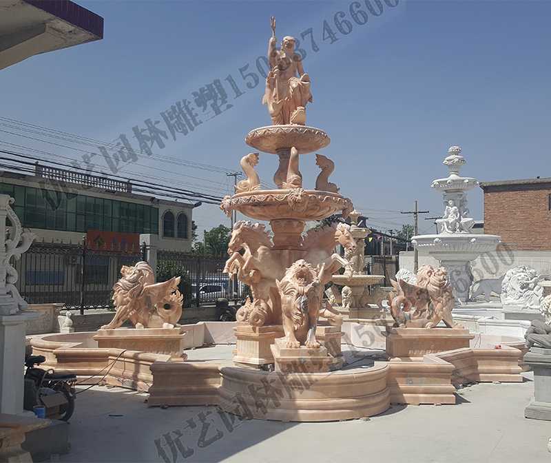 大理石景觀噴泉，歐式大型噴泉，石雕噴泉廠家