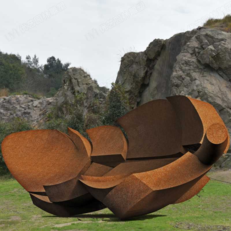 耐候鋼雕塑廠家，耐候鋼樹葉雕塑